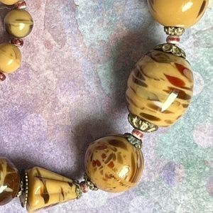 VTG CZECH Molded Glass Bead Necklace